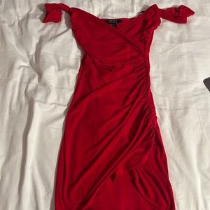 Forever 21 Mini Red Off the Shoulder Dress